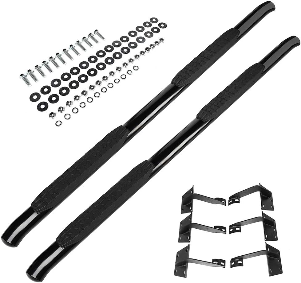 CCIYU Running Boards Steps Nerf Bars Aluminum Alloy ABS Side Step Bars Fit 2019-2022 for Dodge Ram 1500 (NOT for 19-22 Classic) 3.5" Wide Textured Black Side Step Nerf Bars