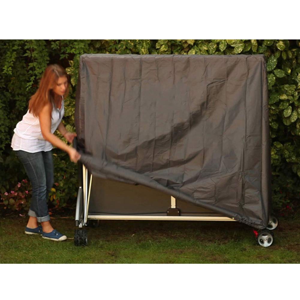 STTC Copertura per Tavolo da Ping Pong, Impermeabile A Prova di Polvere Pieghevole Copritavola da Ping Pang Pieghevole per Interni ed Esterni, 155x75x150cm,Nero