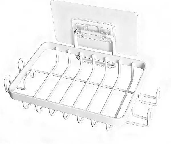 SPELSHINE White Soap Holder,201 Stainless Steel Soap Dish for Shower - Soap Racks - Comfortable Wash Shower Shelf - Anticorrosive,Rust-Proof and Waterproof Square Bar Soap Holder