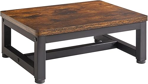 IBUYKE Taburetes de madera de un solo paso para niños y adultos, con marco de metal, soporta hasta 500 libras, taburete de pie de noche para