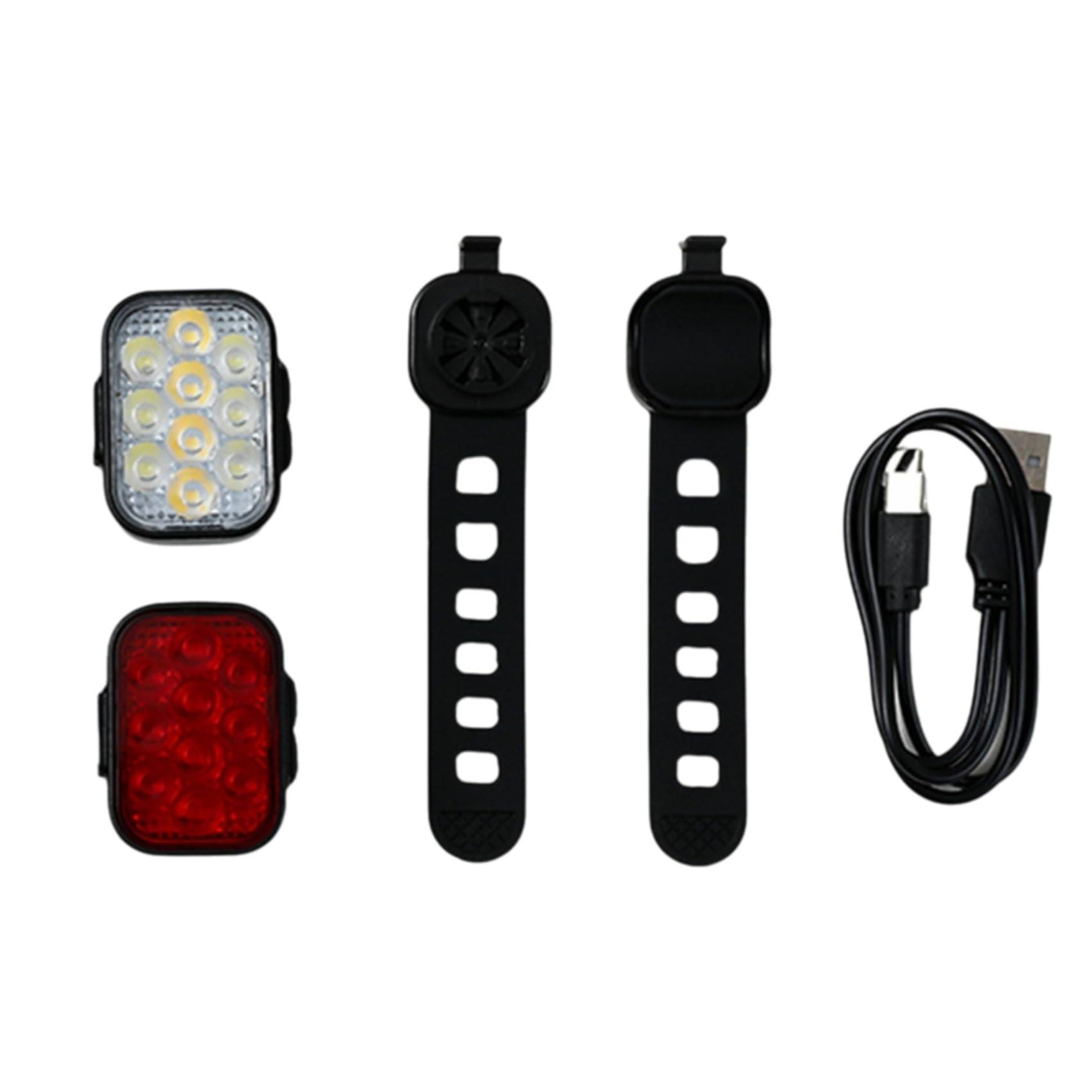 3X Juego de Luces para Bicicleta, Delanteras y Traseras, Carga USB, para de Montaña, Luz Delantera y Trasera para Bicicleta de Carretera