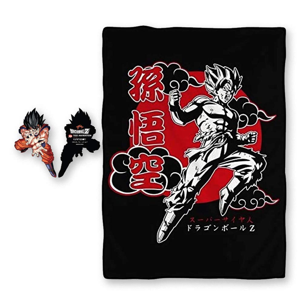 Buy Dragon Ball Z Blanket with Black/White and Red Accents, with Featuring Goku Using his