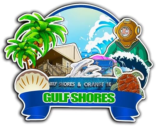 Gulf Shores Alabama USA - Imán de madera para nevera, monumentos 3D, recuerdos coleccionables de viaje, decoración hecha a mano -3491