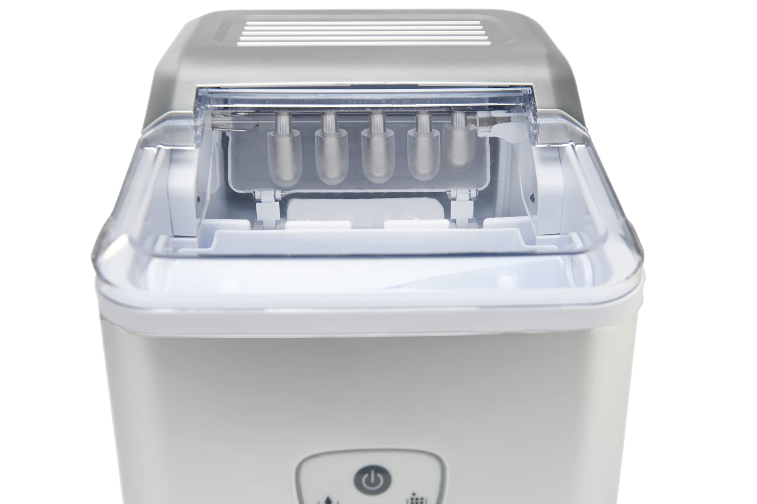 Senya - Máquina de hielo de plástico para hielo, 12 kg, 24 horas, recipiente de 1,6 L, plateado, 120 W SYCP-IM002