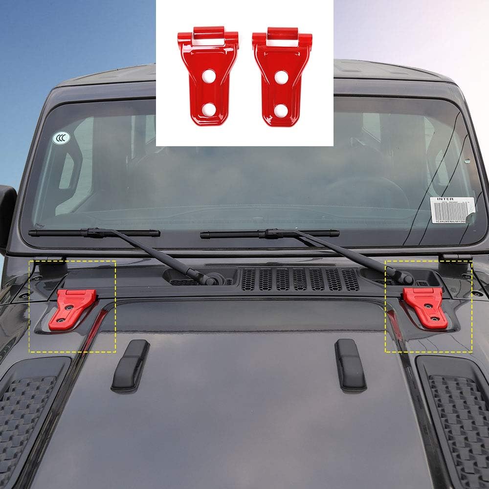 10PCS Door Hinge Cover & Hood Hinge Cover Trim Exterior Accessories for 2018-2024 2025 Jeep Wrangler JLU Gladiator JT 4-Door (Red)