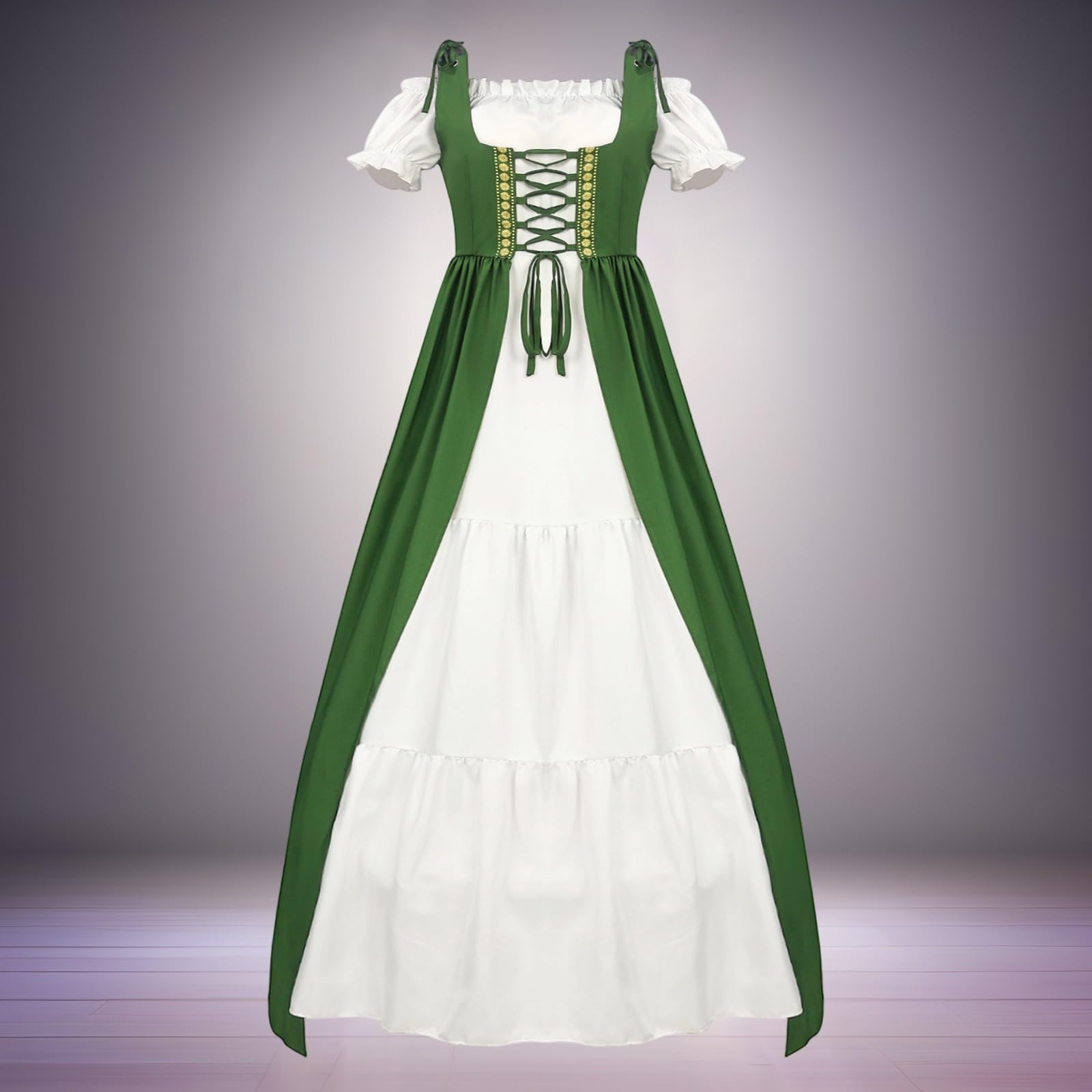Genérico Vestido De Halloween Para Mujer,Disfraz Medieval Renacentista Femenino De Cosplay Vestido Largo Con Mangas Batwing Escote Y Falda Amplia Para Halloween Y Actuaciones Teatrales