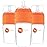 PopYum 9 oz Orange Anti-Colic Formula Making/Mixing/Dispenser Baby Bottles, 3-Pack with 2 Medium Flow Nipples, 260 ml, BPA-Free, Natural Latch