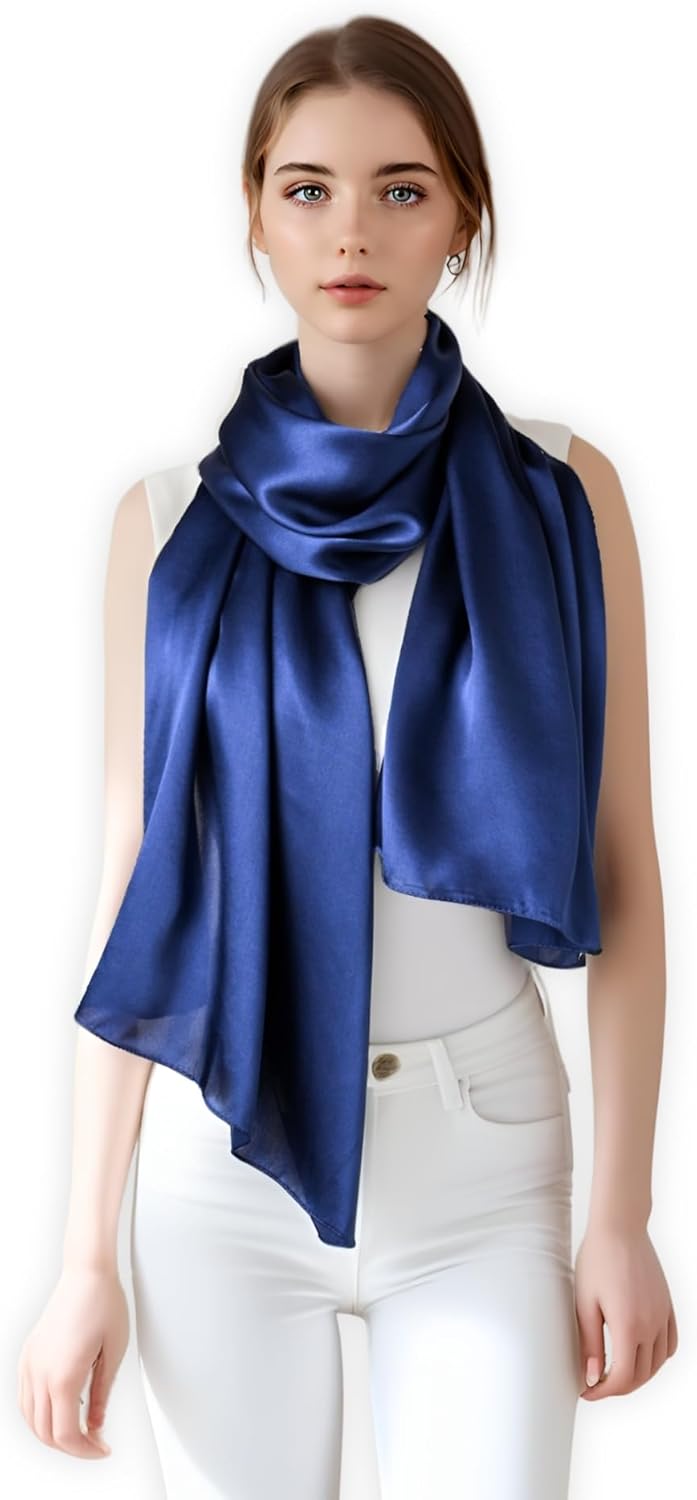 PoeticEHome 100% Mulberry Silk Long Scarf Wrap - Women's Large Oblong Sunscreen Shawl with Gift Packaging - Image 4