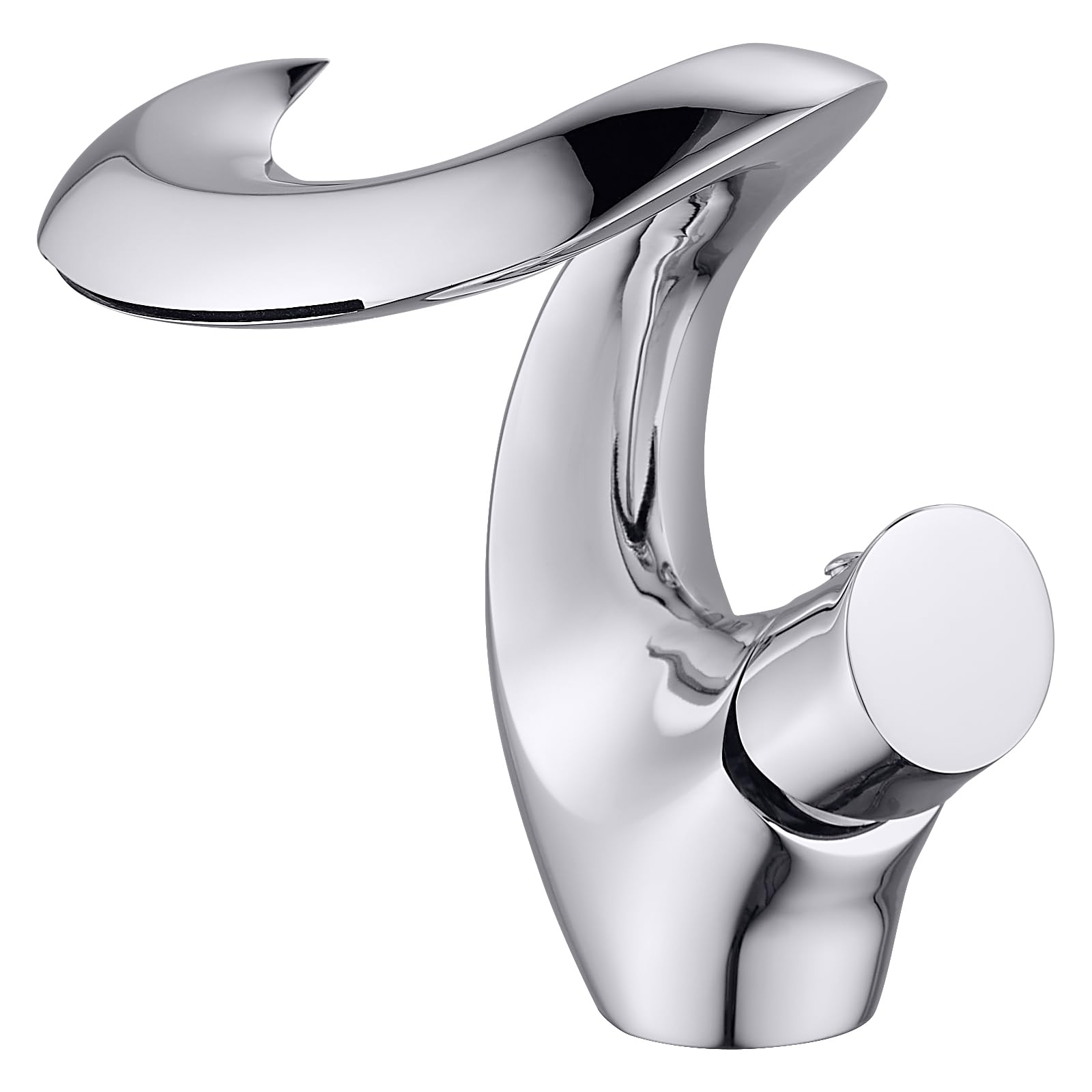 Robinet Salle de Bain Cascade Chrome Mitigeur Lavabo Robinetterie Lavabo Robinetterie Argent Moderne Robinet Salle de Bain Élégant Lavabo, Robinet de Salle de Bain Froide et Chaude Laiton