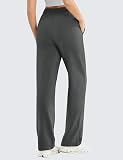 PINSPARK Women's Jogging Pants Wide-Leg Sports Trousers Baggy Training Pants Breathable Casual Loungewear Fitness Sweatpants Dark Gray - 2