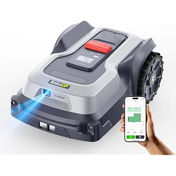 Robotic Lawnmower without Boundary Cable T600 Max. 800   Automatic Mapping Map Expansion without Remaping Route Planning 24  Incline 3-6 cm Electric Height Adjustment IPX6