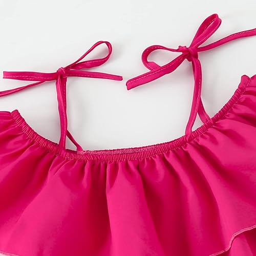 Miniatura 2 de Fashion Little Girl's 2 Piece Clothes Set Summer Toddler Garments Ruffle Trim Top and Floral Long Bell Bottoms Pants