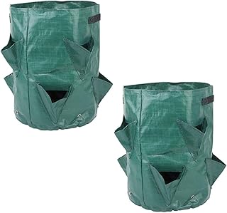 Cabilock Saco plástico para crescimento de morango, saco de crescimento de plantas, bolsos para berçário para tomate, cenoura, cebola, frutas e vegetais