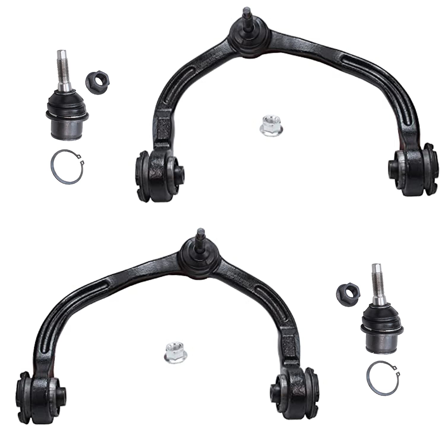 Detroit Axle - 4pc Front End Control Arms Kit for 2003-2004 Ford Expedition Lincoln Navigator, 2 Upper Control Arms w/Ball Joint 2 Lower Ball Joints