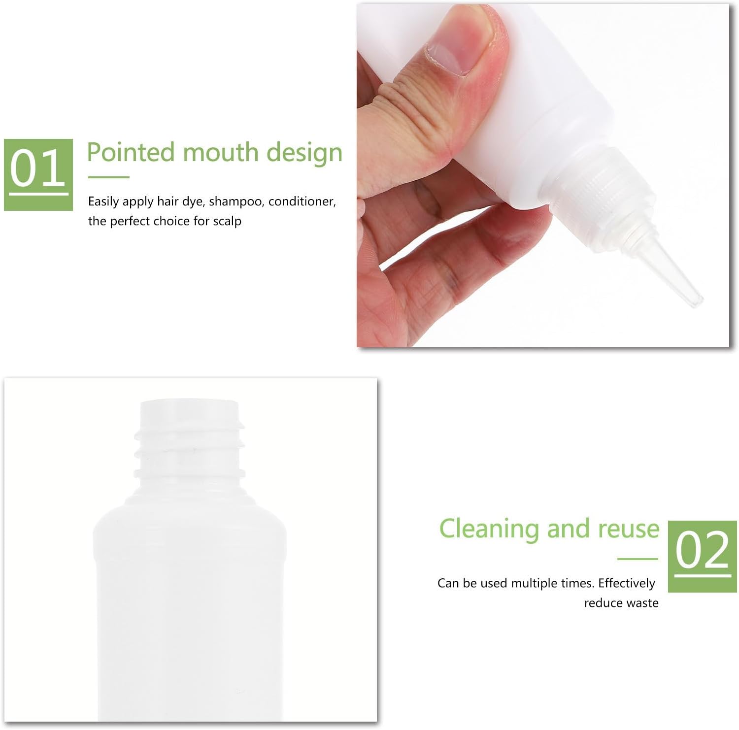 SOLUSTRE 25pcs Ml Hair Dye Applicator Bottle for Hair Coloring with Leak-proof Design White Pe and Abs Material Empty Squeeze Bottle and Arts Crafts Paints