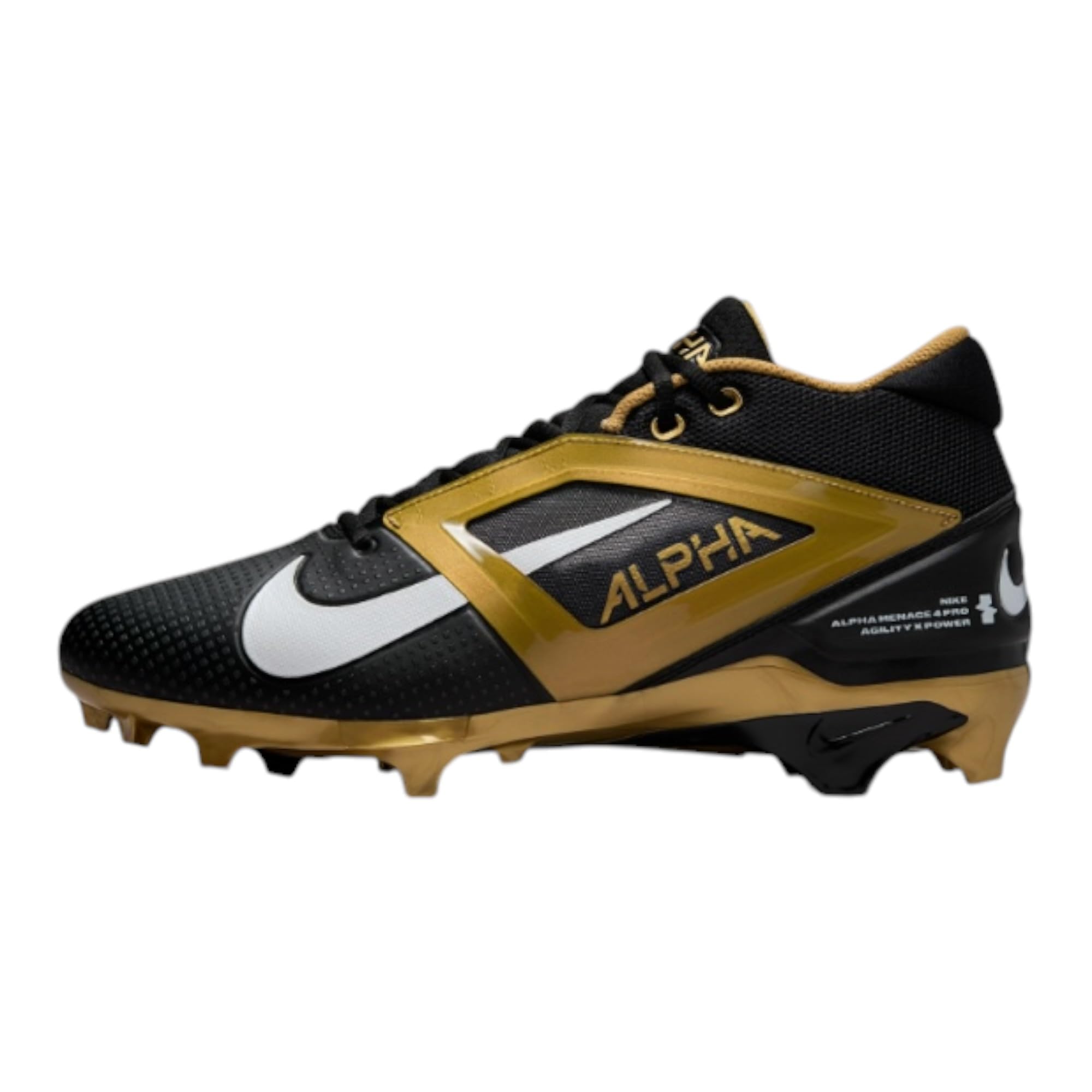 Nike Alpha Menace 4 Elite Football Cleats (FD7036-600, University Red/Team Red/Black/White)