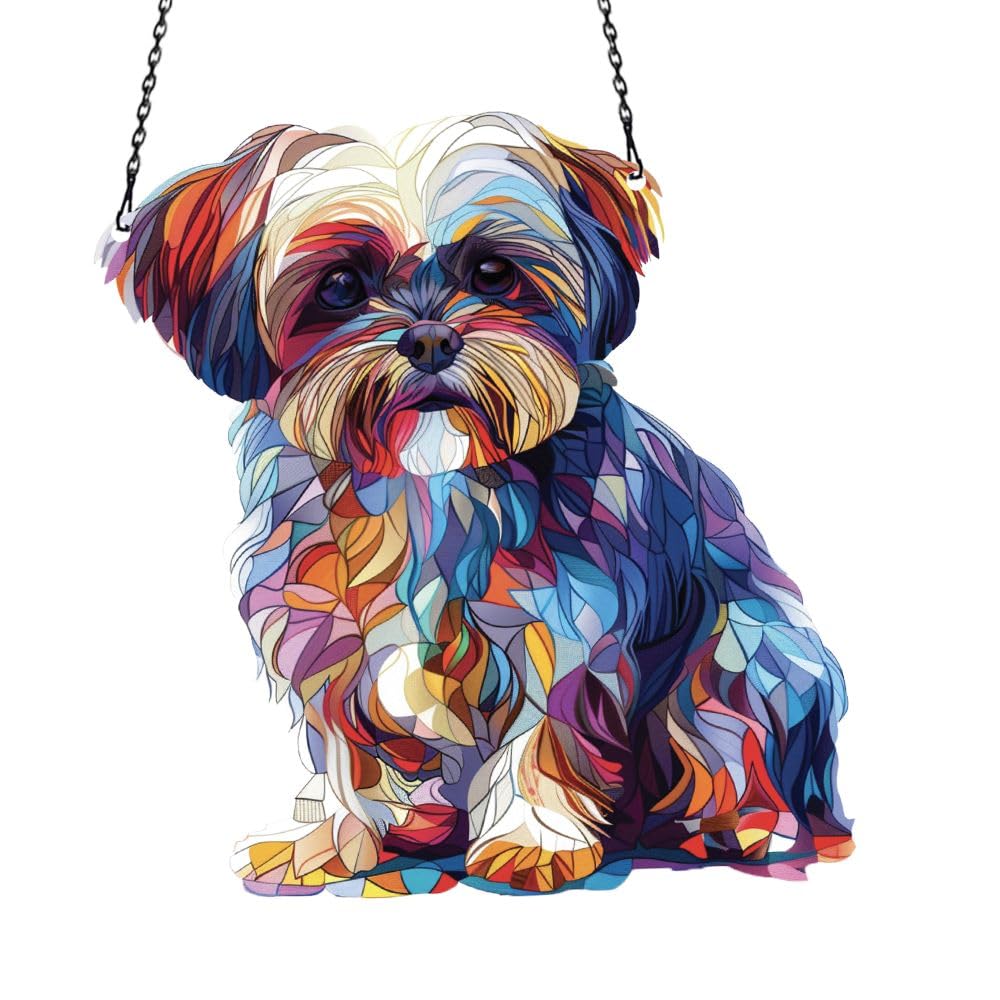 Shih Tzu Acrylic Ornament Gift for Dog Lovers Christmas Car Hanging Decor