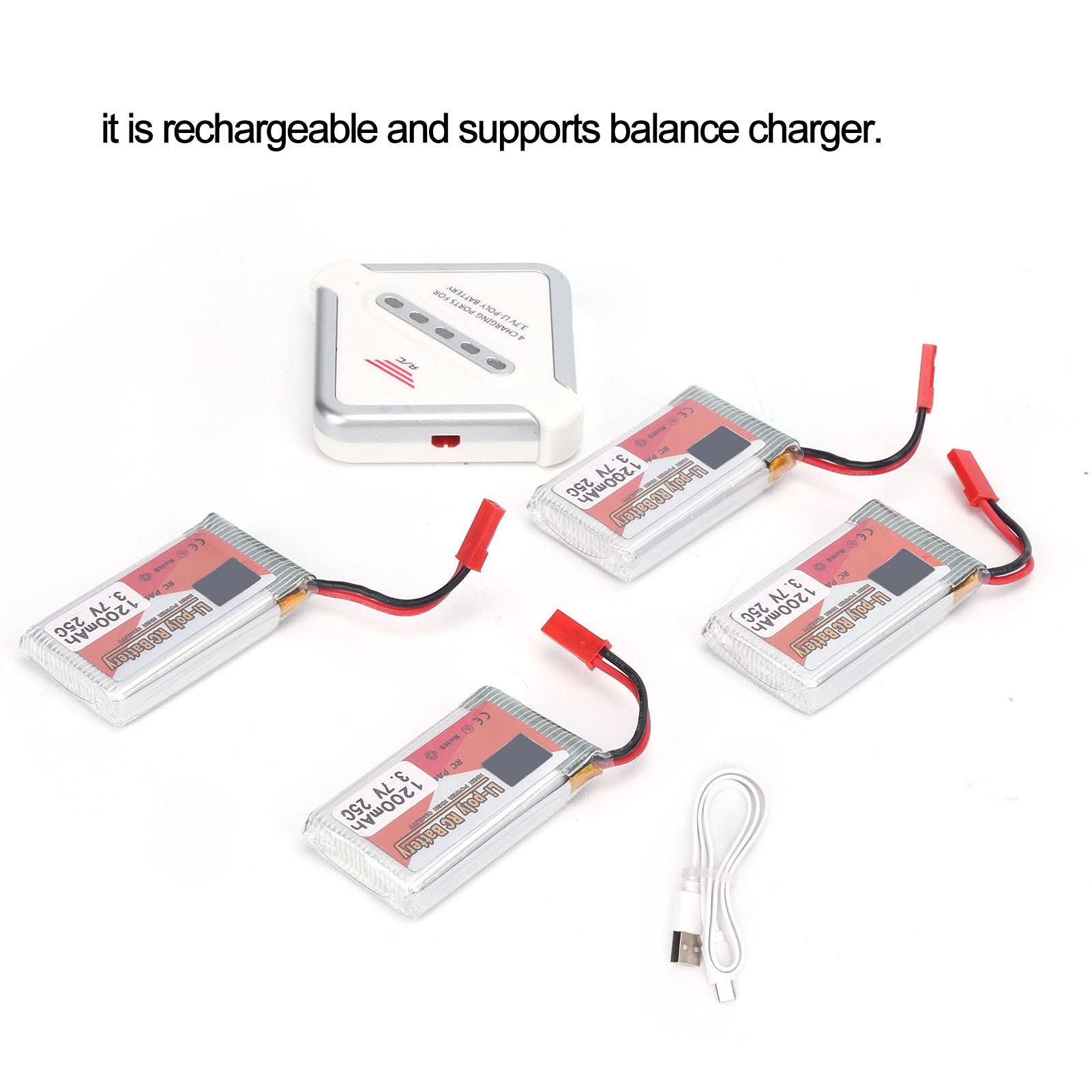 4PCS 1200 mAh 25c doładowywanie akumulatorów Lipo z wtyczką JST i ładowarką do samochodów RC ciężarówek