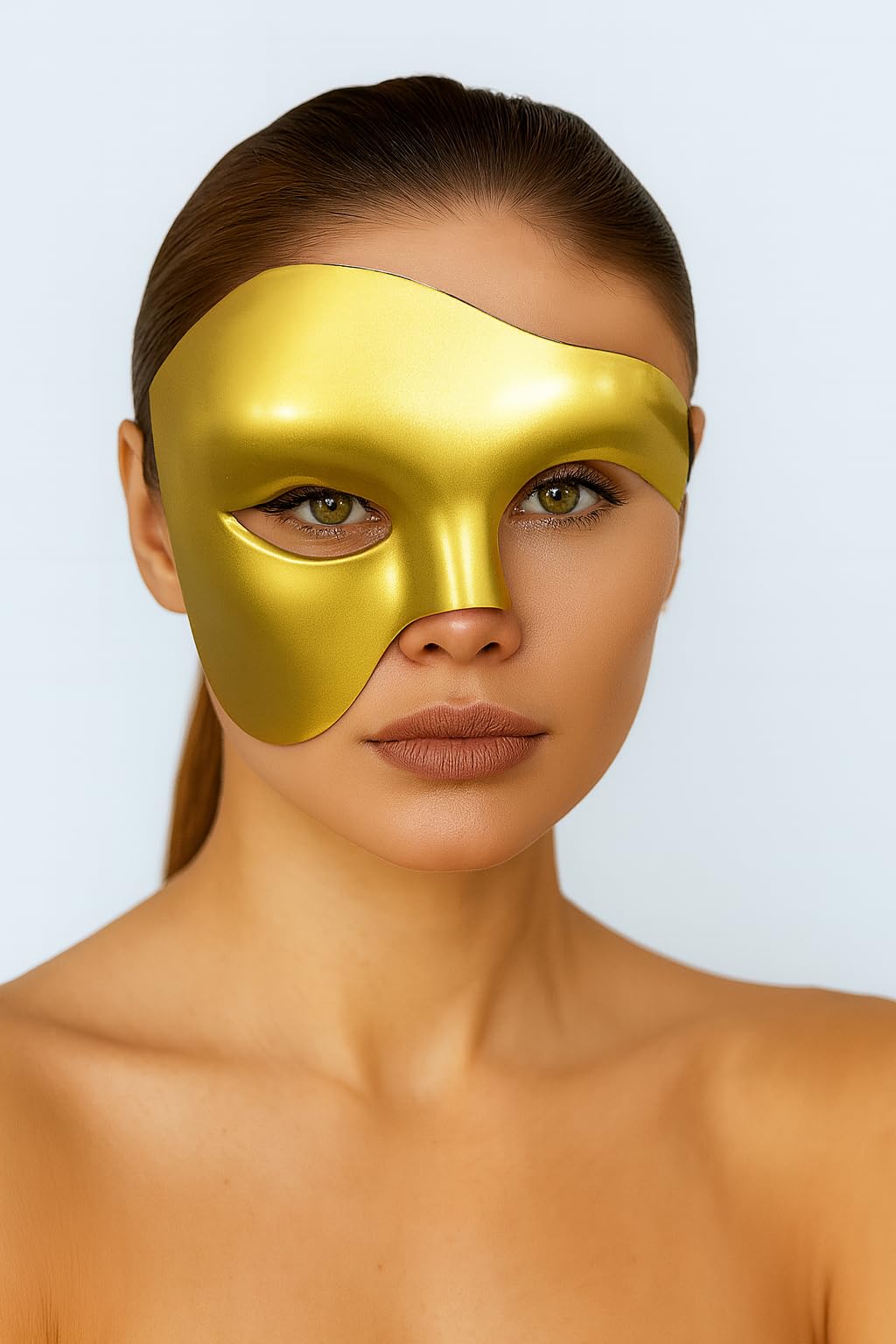 Komonee Half Face Halloween Mask Matt Gold Phantom Of the Opera Costume Adult Outfit Venetian Carnival Masquerade Party Fancy Dress Cosplay For Men Women - Image 3