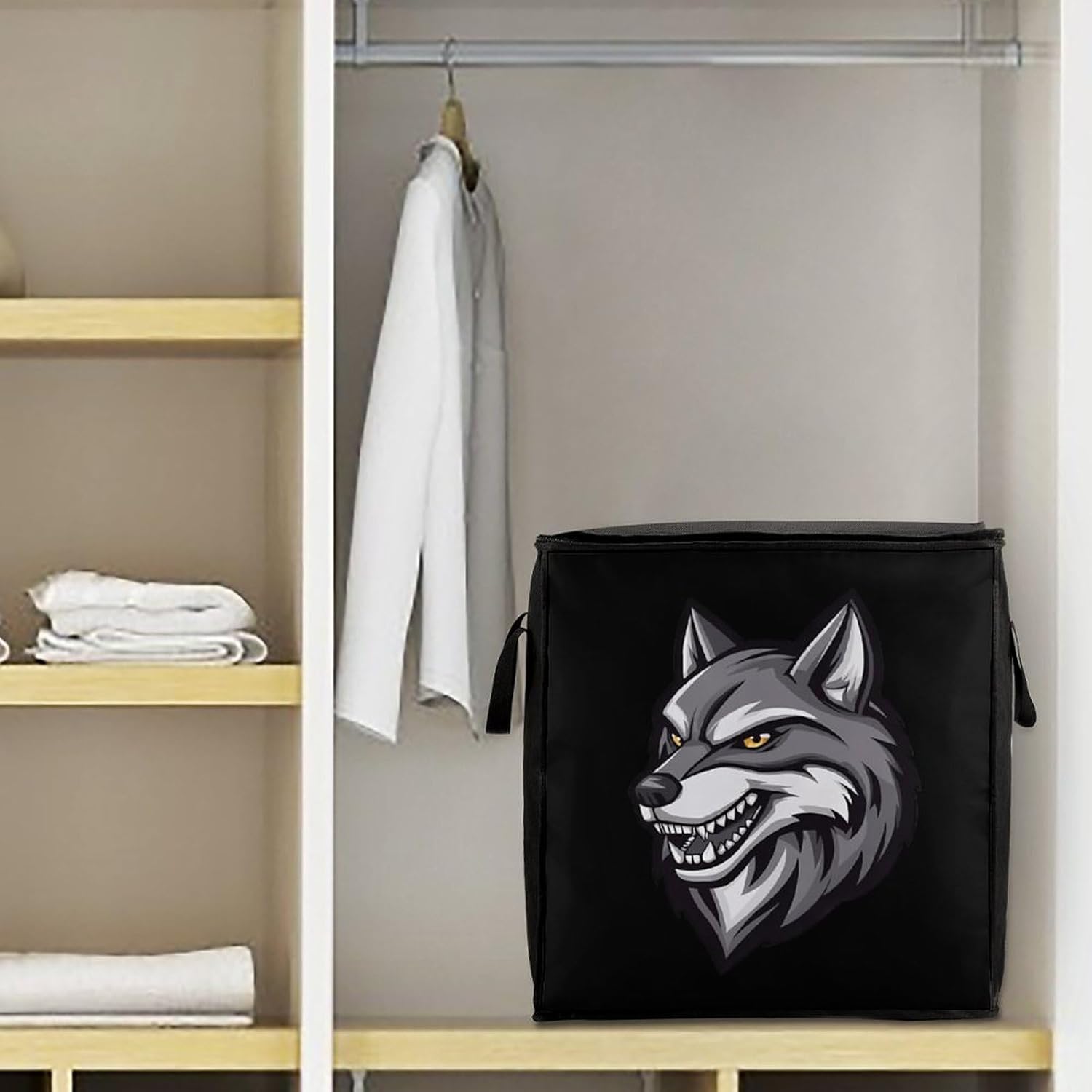 Wolf Wild Animal Large Comforter Blanket Storage Bags Bins 70L Closet Organizer with Handles