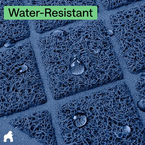 Image of Gorilla Grip Durable Cat Litter Mat (24x17), No Phthalate, Water Resistant, Traps Litter from Box and Cats, Scatter Control, Soft on Kitty Paws, Easy Clean Cat Mat (Navy Blue)