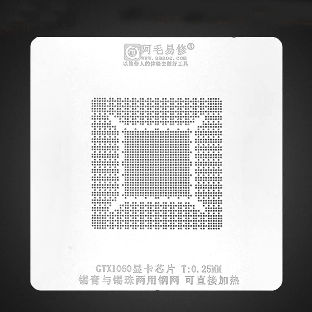 Amaoe GTX1060-GP104 BGA Reballing Jig Platform for GPU Chip IC Soder Station Tin Planting Template BGA Platform Reballing Stencil Kits Repair Tools - 0.25mm