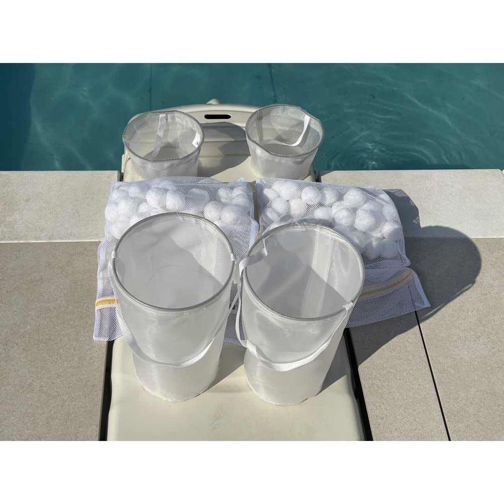 EasyFilter Set di 2 cartucce EASYCLEAN compatibili Filtrinov FB12-14/GS8 composto da 2 tasche filtranti, 2 sacchetti per palline e 2 cestini Skimmer prefiltro