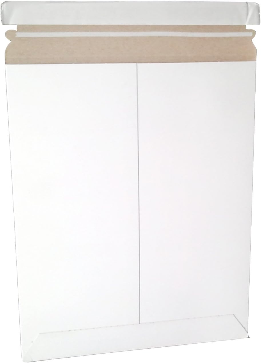 Stayflats Plus Mailers | Rigid Shipping Envelopes | Tamper Evident Security with Peel & Seal Pressure Sensitive Closure | Built-in Corner Protection| White | 25 Per Case | 12-3/4" x 15"