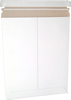 Stayflats Plus Mailers | Rigid Shipping Envelopes | Tamper Evident Security with Peel & Seal Pressure Sensitive Closure | Built-in Corner Protection| White | 25 Per Case | 11