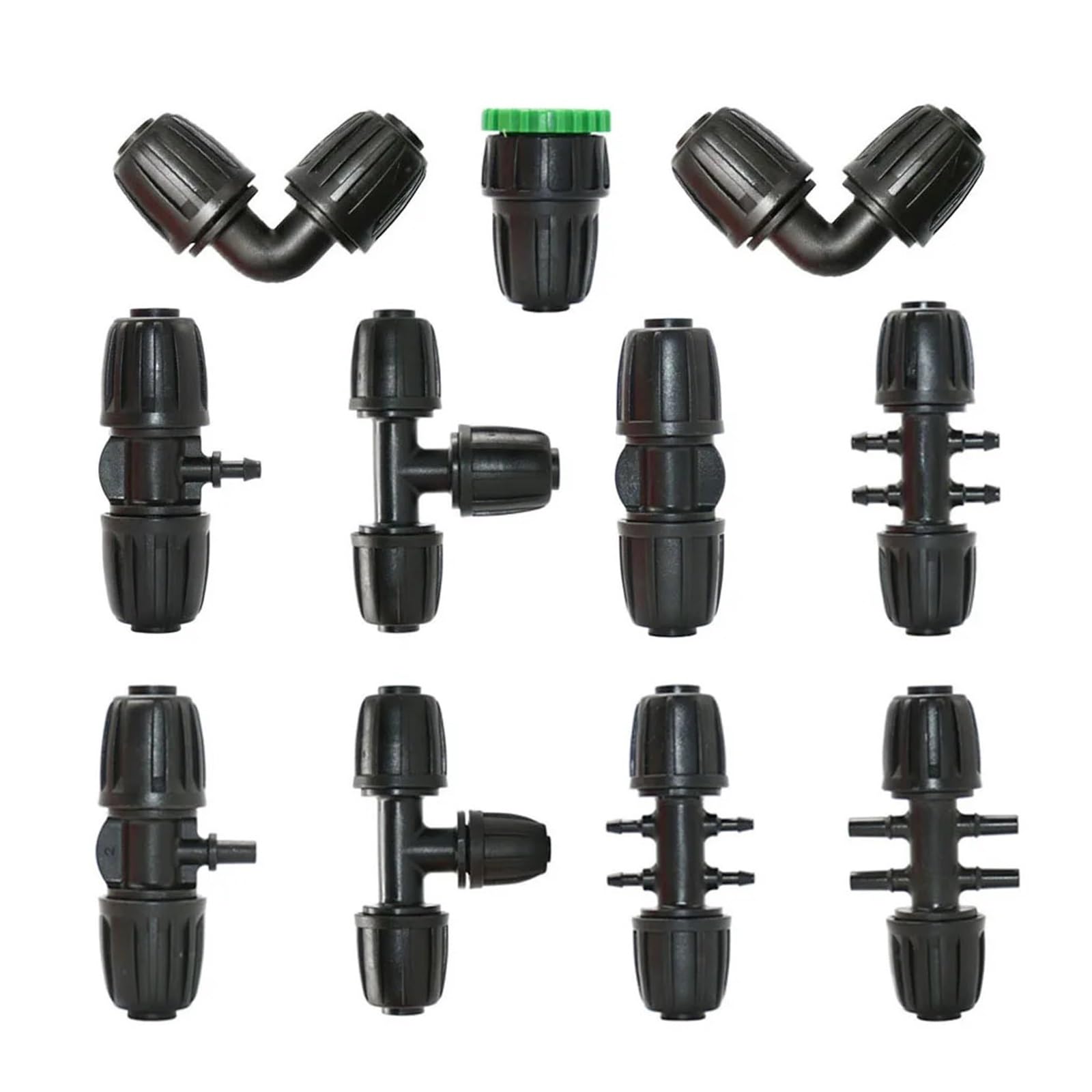 20 pz 16mm PE Tubi Acqua Connettori 1/2 A 3/8 '' 1/4 '' 1/8 '' 6.0mm Tubo Ridotto Adattatore di Accoppiamento Raccordi for Irrigazione del Giardino(Tee)