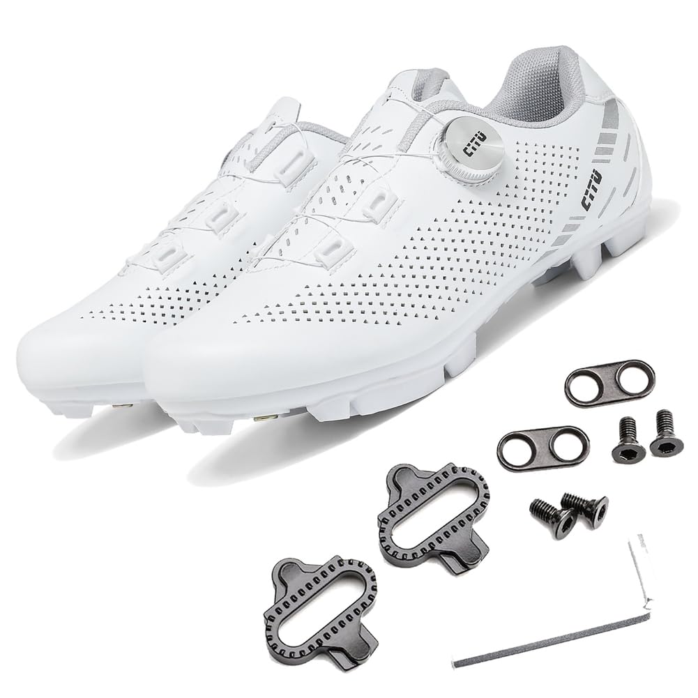Fahrradschuhe Herren Damen Outdoor MTB Radschuhe Adulta Atmungsaktive Mountainbike Schuhe Kompatibel Mit SPD-Stollen mit 2 Loch Cleat System