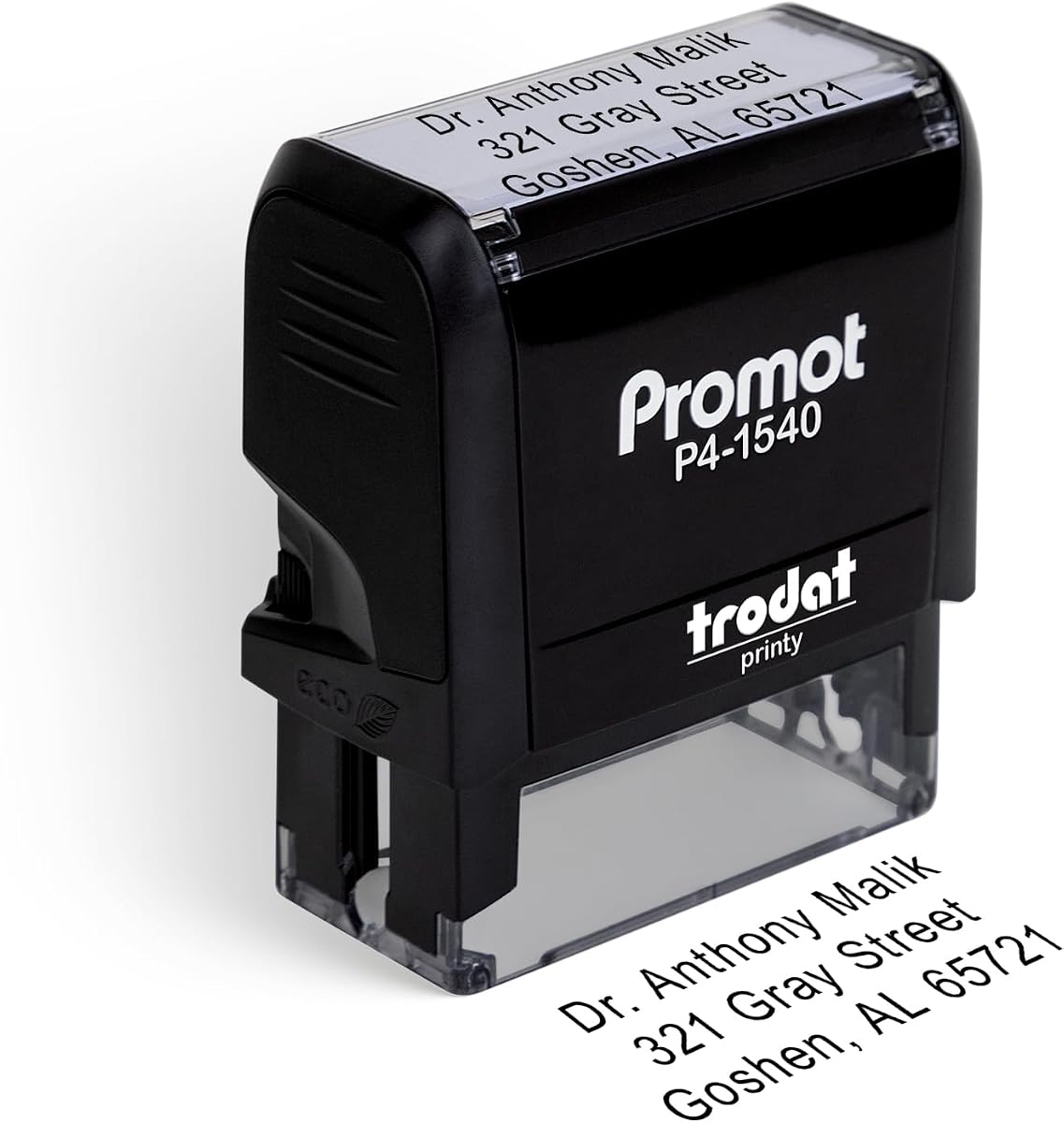 3-Line Self Inking Stamp (Small) - Customizable Font & Ink Color | Crisp & Consistent Impressions, Thousands of Clear Stampings, Fast One-Hand Operation, Built-In Self-Inking Mechanism