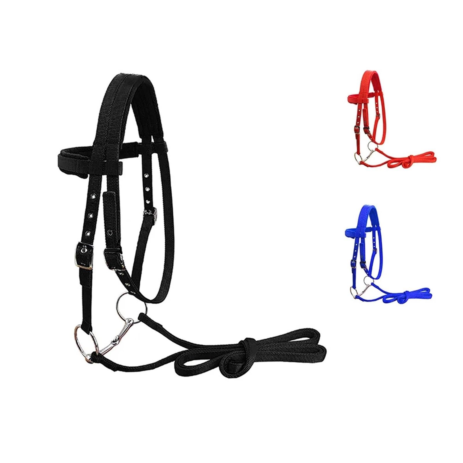 Durevole Briglia for Cavallo Rein Testata for Cavallo 20 mm Fettuccia in PP Cavezza Ispessita Attrezzatura equestre for Allenamento di Equitazione all'aperto per Cavalli(Red M)
