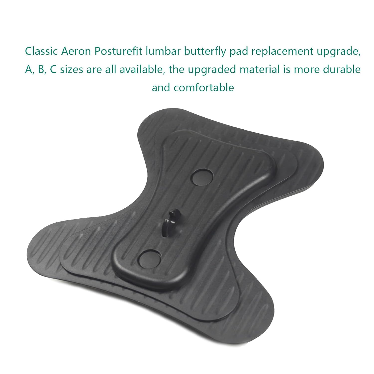 Compatible with Herman Miller Classic Aeron Chairs, PostureFit Butterfly Lumbar Support Replacement with Polyurethane Back Pad, Graphite Black, Sizes A B C Universal