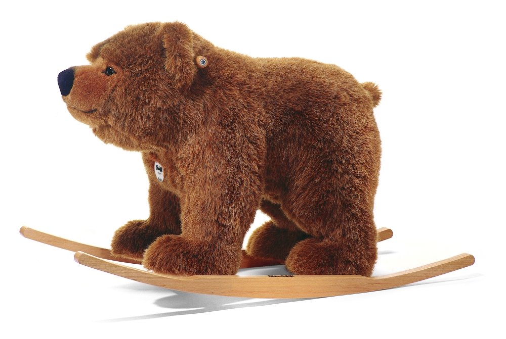 Steiff Urs Riding Bear Stuffed Rocker - Premium Soft Woven Plush