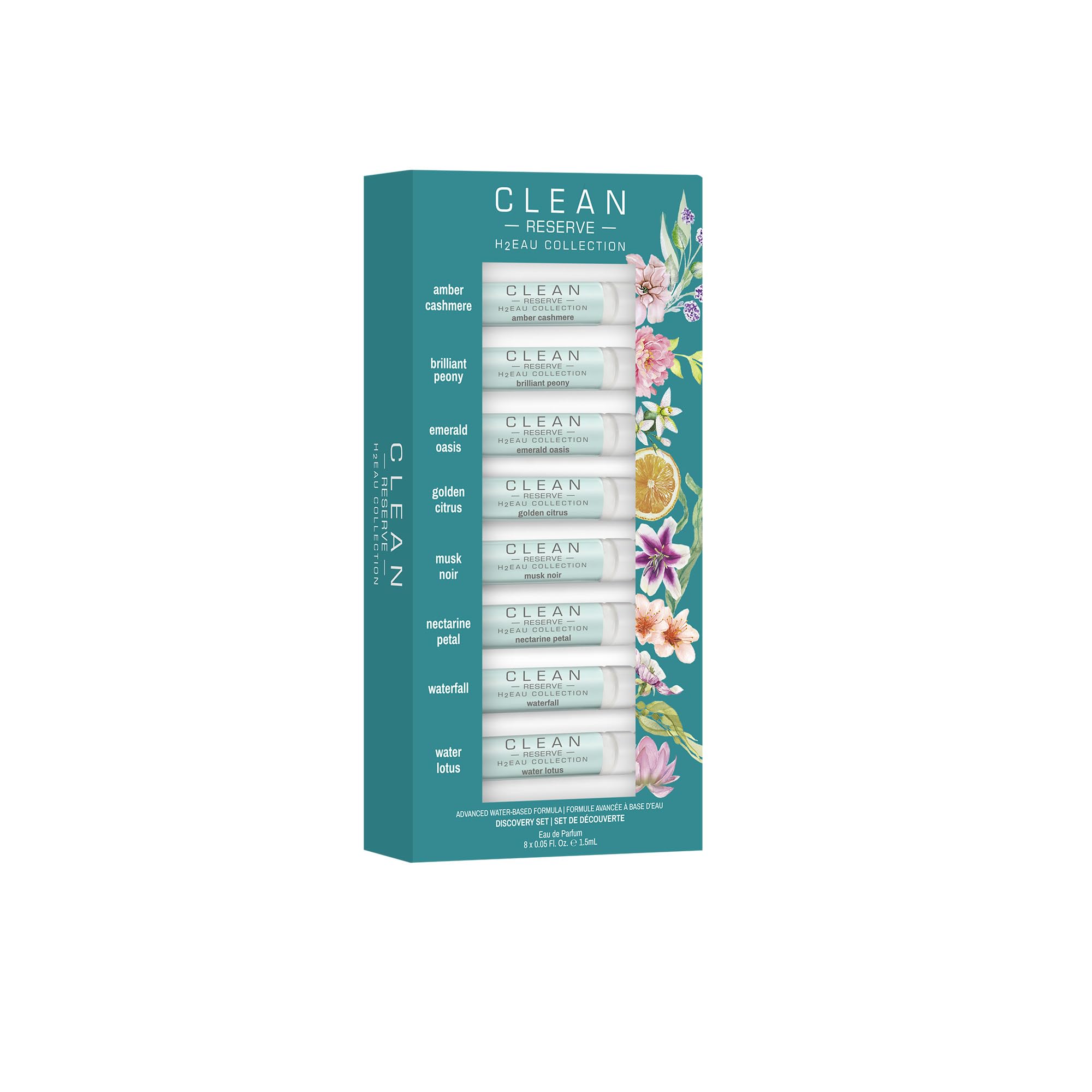 CLEAN H2EAU Fragrance Discovery Gift Set, Travel Mini Size, Water-Based Layerable Daily Perfume, Cruelty-Free, Ethyl Alcohol, Phthalate & Paraben Free