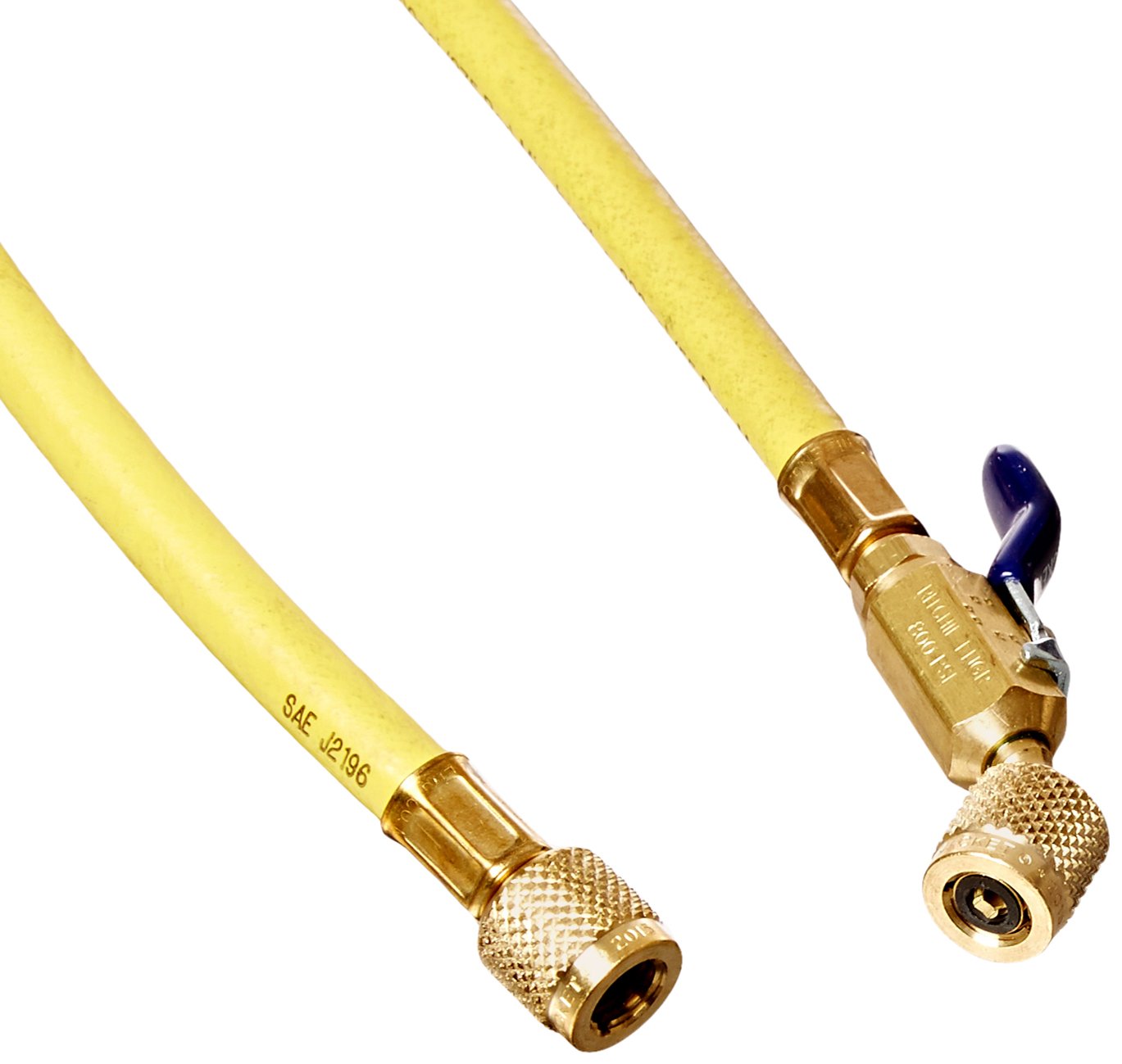 Yellow Jacket 29110 Plus II 1/4" Hose with Compact Ball Valve, 10', Yellow