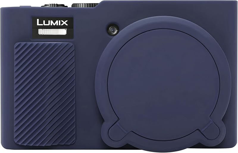 Soft Silicone Case for Panasonic LUMIX ZS99/ TZ99 Point and Shoot Camera | LUMIX ZS99/ TZ99 Digital Camera Soft Silicone Case, Anti-Scratch Rubber Protective Case with Detachable Lens Cover, Dark Blue
