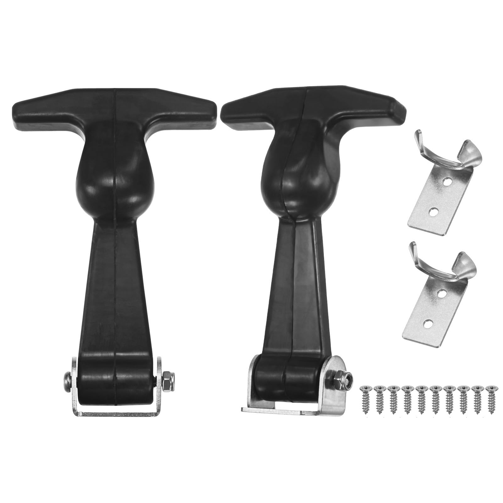 M METERXITY 2-Pack Elastic Stainless Steel Rubber Hood Catch, 4.92in