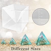 Vista 3 de RESINWORLD Super Large Clear Silicone Pyramid Molds for Resin, 2Pcs Inner Pyramid Silicone Molds + 1Pcs Plastic Frame, Shiny Resin Mold for Chakra