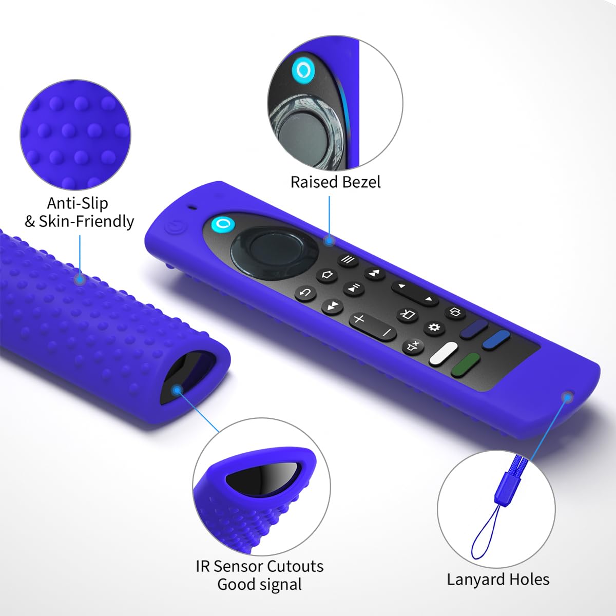 Custodia in silicone da 6,4 pollici compatibile con Fire TV Stick 4K Max 2a generazione 2023, custodia in silicone antiscivolo con cordino