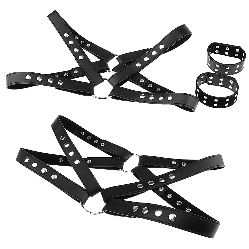 Sexy Men Leather Chest Strap Body Harness Bandage Clubwear with Arm Band-image-39
