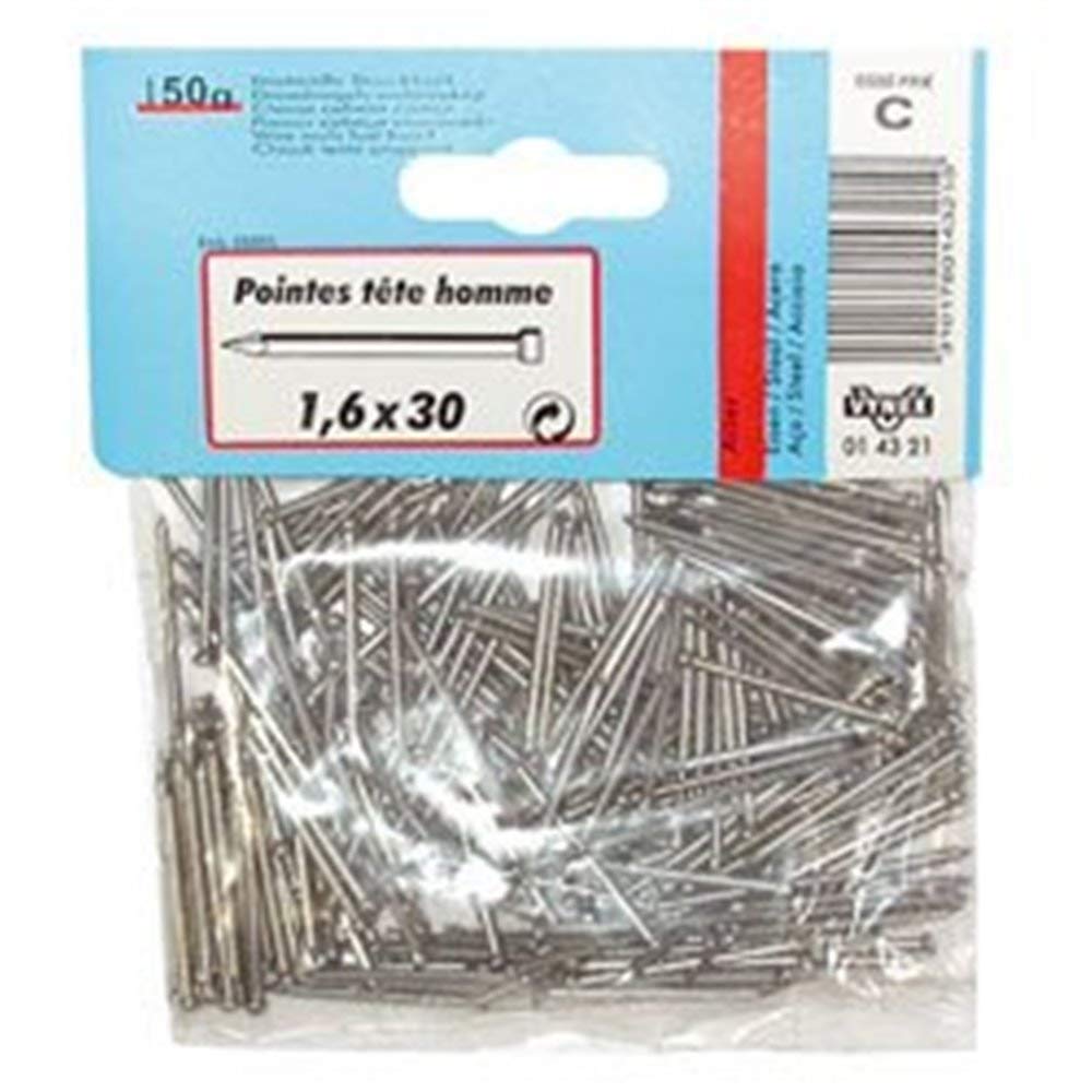 Pointe TH Acier VYNEX 1.1x25 mm paquet de 130g pour fixation de moulures