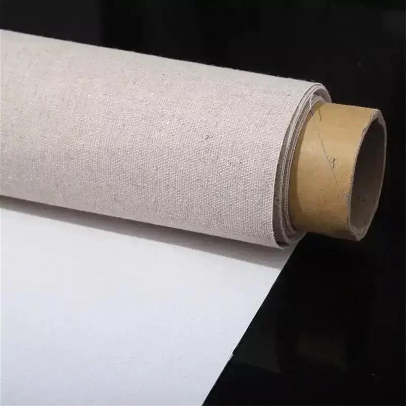 Rollo de Lienzo en Blanco Mezcla de lienzos, rollo de lino imprimado en blanco, suministros de una capa for pintar arte al óleo(Width 88cm 5M length)