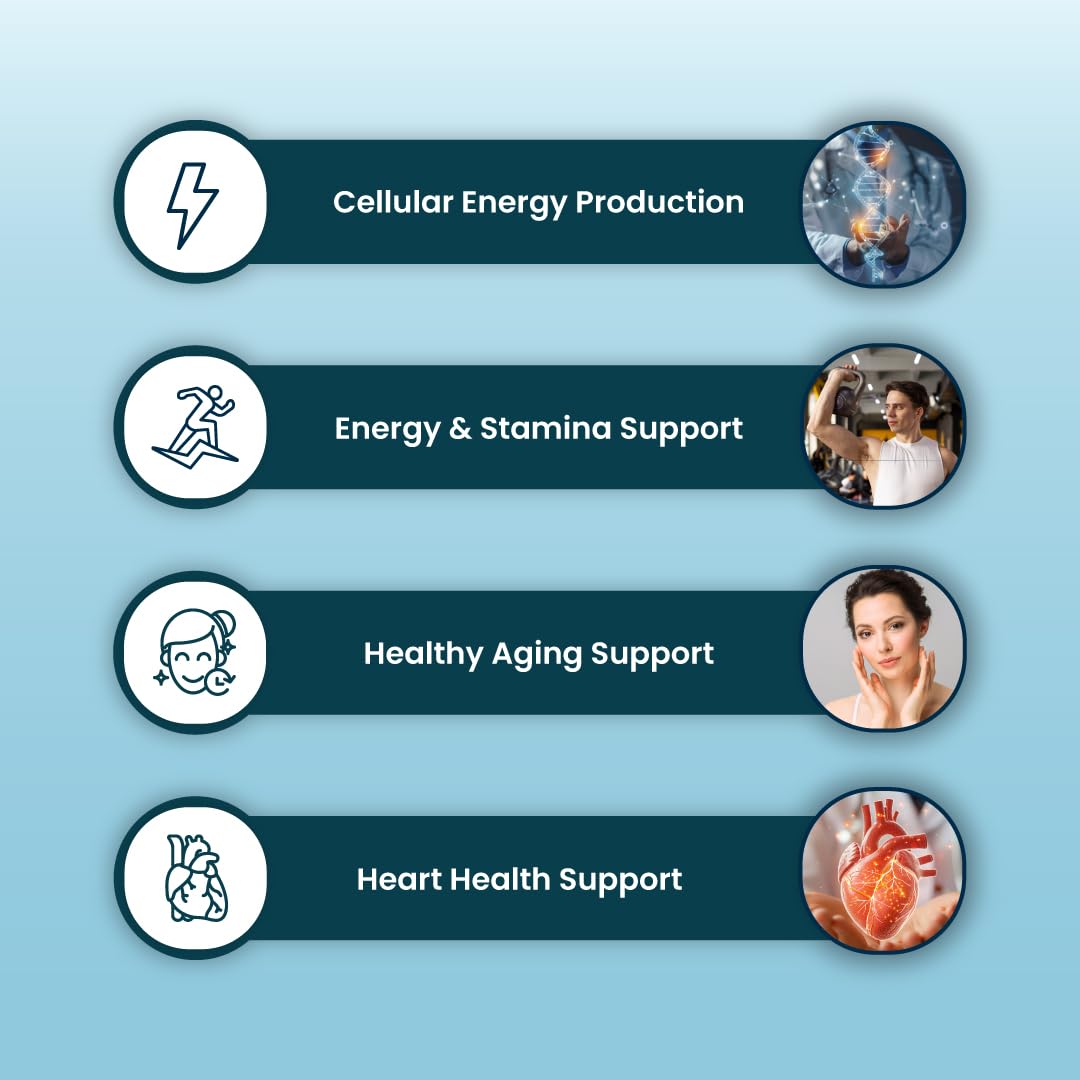 ZEROHARM Coenzyme Q10 | 250mg with Piperine & Grape Seed Extract | High Absorption CoQ10 Supplement | CoQ10 Ubiquinol Supports Heart, Vascular Health & Cellular Energy Production | 60 Veg Capsules 4