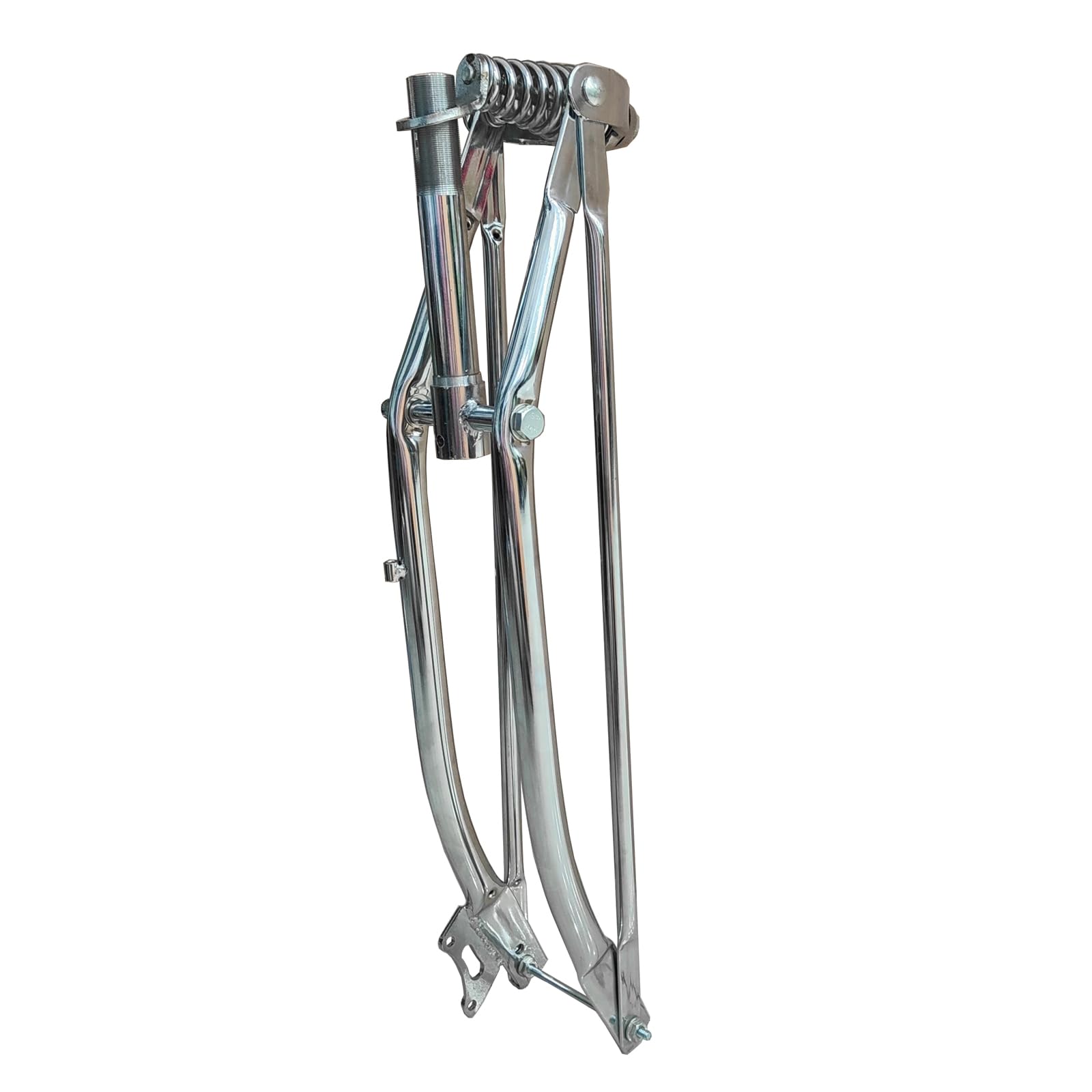 AUTES 26 inch Bicycle Springer Fork 1" Threaded Bike Fork, Disc Brake Heavy Duty Fork for Cruiser Chopper Bike (Chromed)