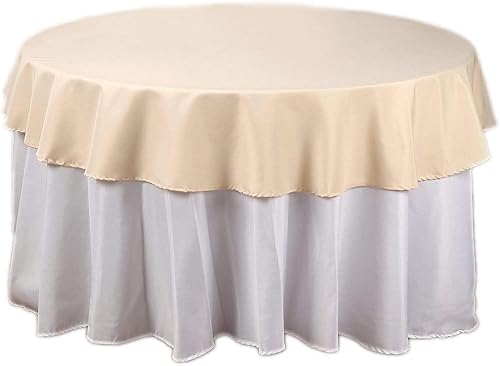 Balsa Circle 10 manteles redondos de poliéster de 70 pulgadas color beige para bodas, fiestas, banquetes, recepciones, eventos, cocina, comedor