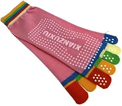 Five Toe Rubber Yoga Pilates Fitness Socks Non Slip 1 Pair(Multi color)