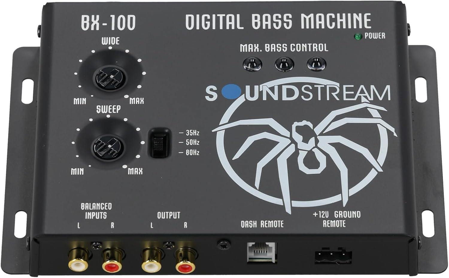 SOUNDSTREAM BX-10D Bundle: Digital Bass Reconstruction Sound Processor with Dash Mount Remote Control, (2) RTR172 17 ft 2-Channel Twisted Pair RCA Cables, 3-Items
