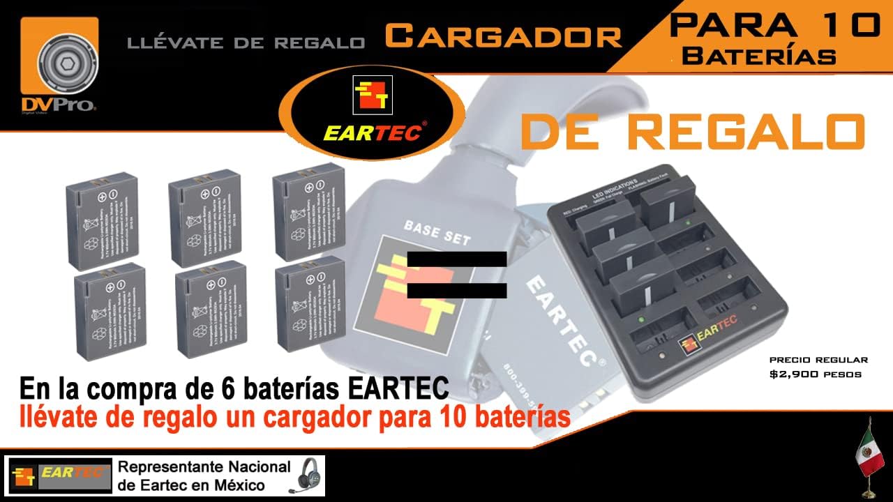 Eartec 3.7V Rechargeable Lithium Ion Battery for Ultralite headsets and HUB Stations (LX600LI)